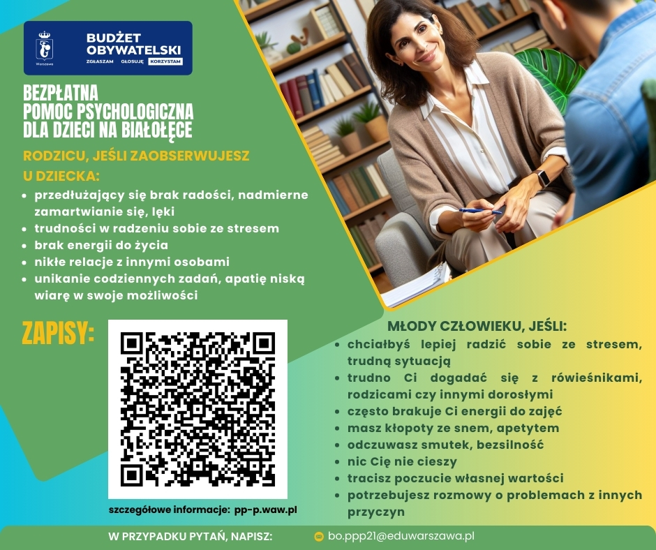 Bezpłatna pomoc psychologiczna na Białołęce